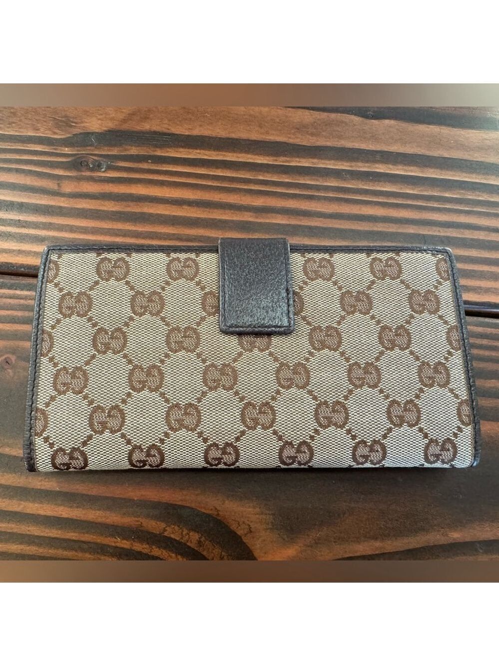 Gucci GG Supreme Canvas Leather Wallet Brown - Picture 2 of 13